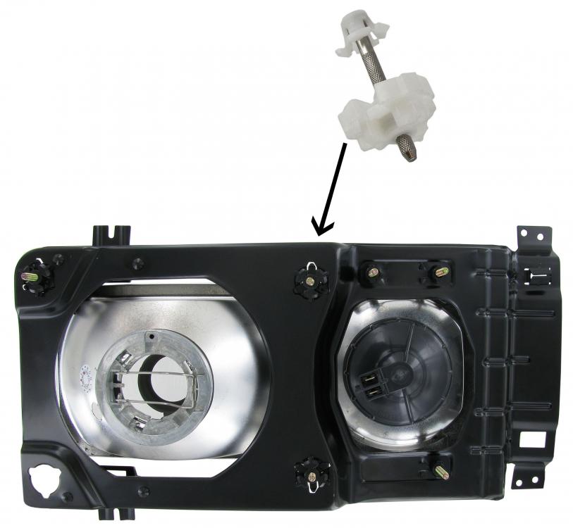 Abblendlicht Scheinwerferhalter quadratisch mit Stellschraube